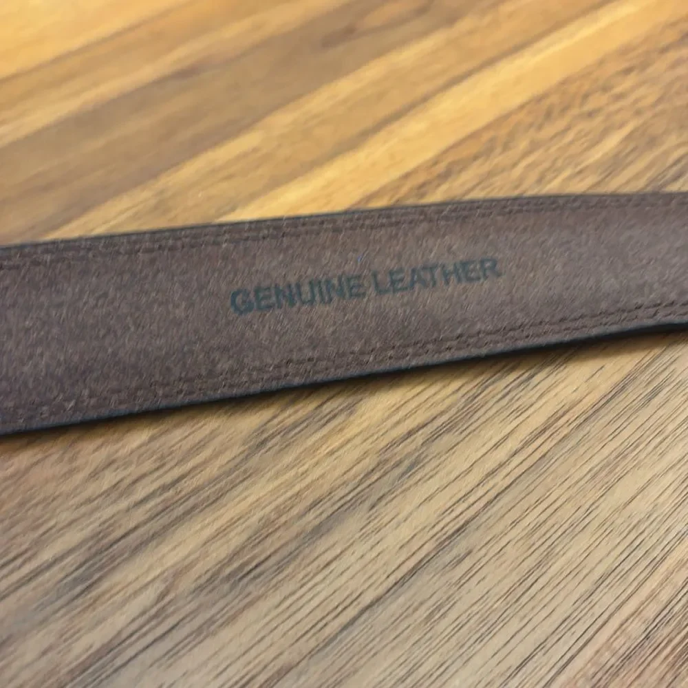 Dockers Brown Leather Silver Buckle Size 42